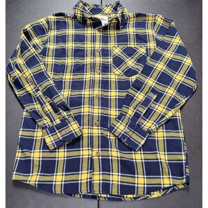 Northeast Outfitters Men's Long Sleeve Flannel Shirt Plaid Yellow Blue Size SM